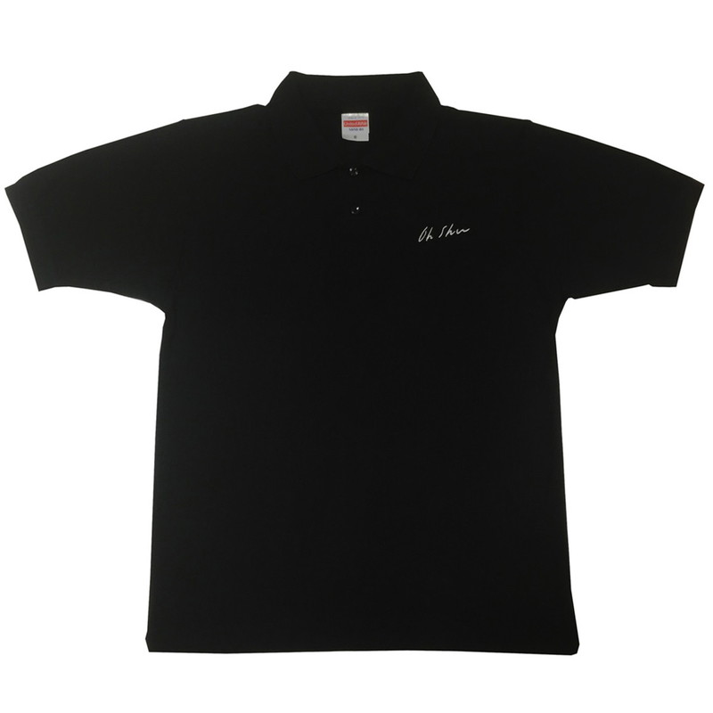 王舟 logo 刺繍 ポロシャツ（ブラック）