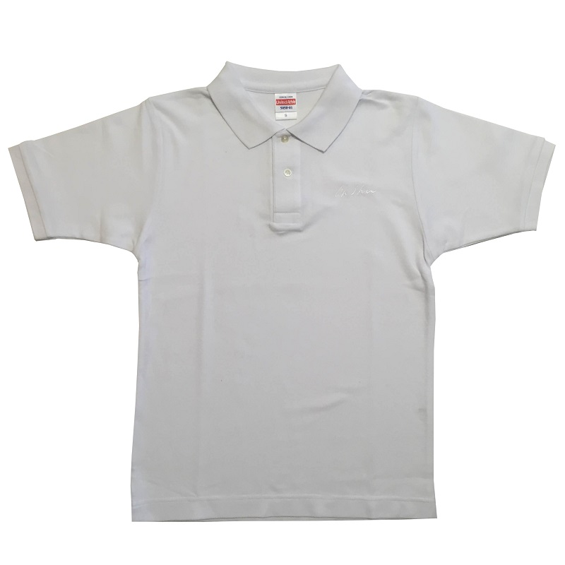 王舟 logo 刺繍 ポロシャツ（ホワイト）
